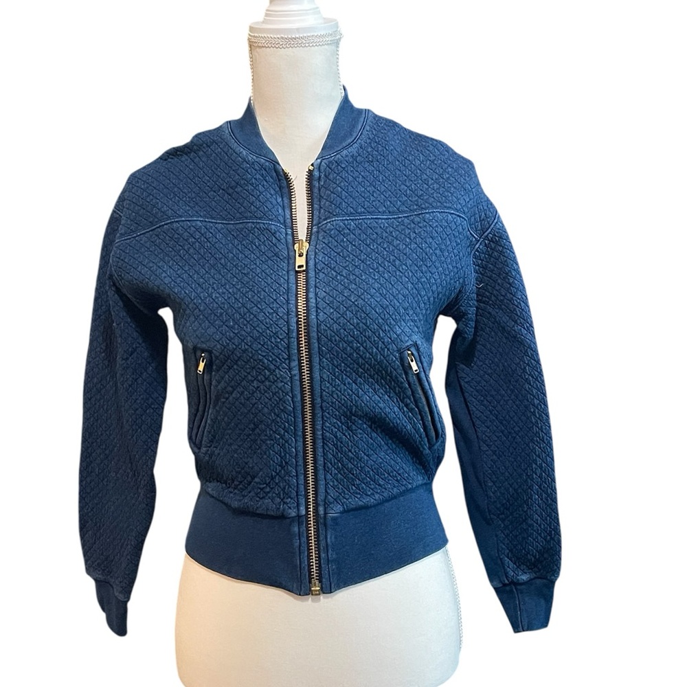 J. Crew Quilted Navy Bomber Jacket
